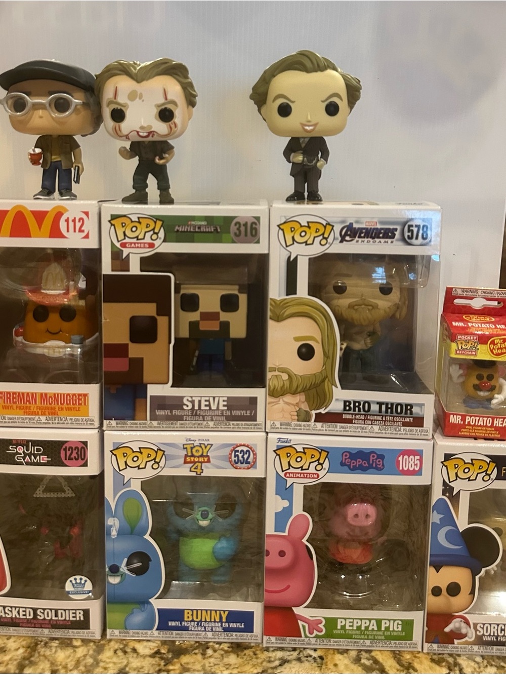Funko Pop! Collection Display - White, Brown, Blue, Green
